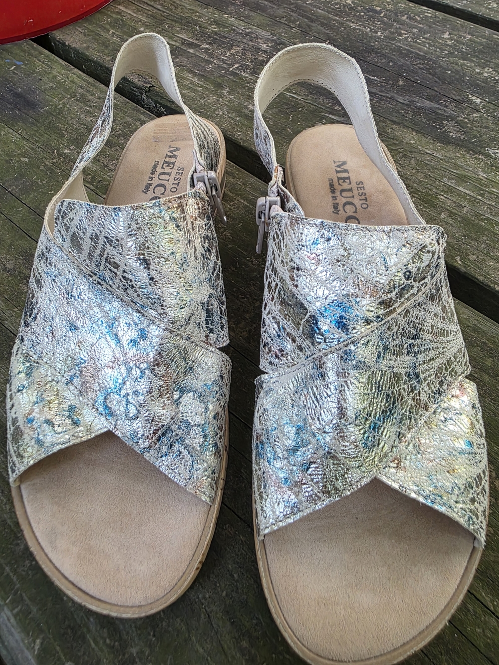 Sesto Meucci Multi Happy Leather Sylke Slingback Sandals 7